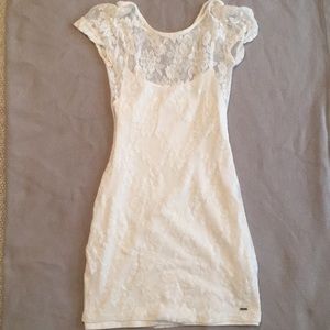 Hollister white lace dress.